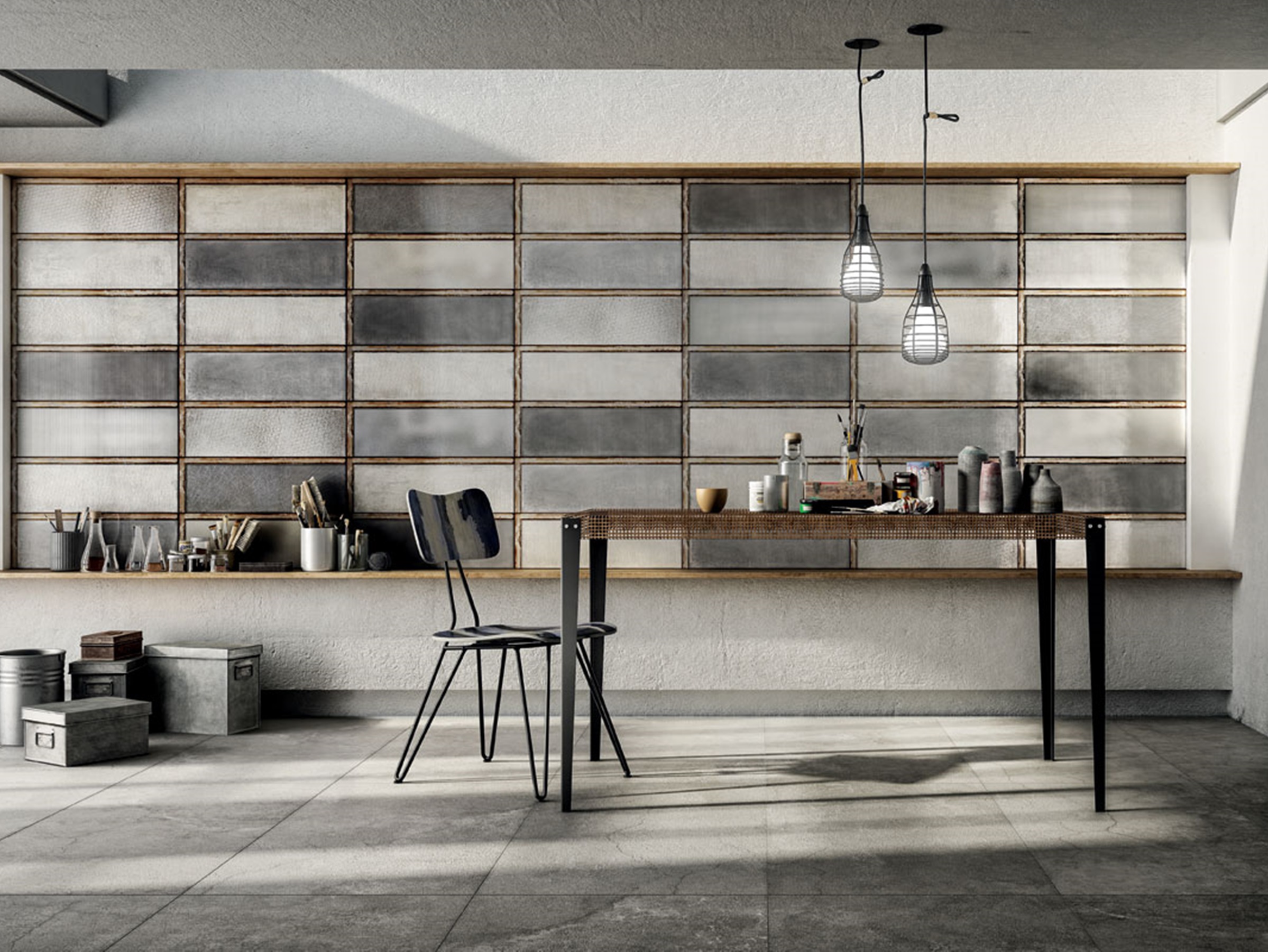 Diesel Living Série Industrial Glass & Solid Concrete